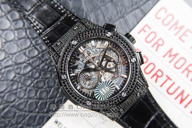 宇舶手錶 hublot恒寶表經典融合CLASSIC FUSION系列 施華洛世奇鑽石鑲嵌 宇舶經典融合計時男士腕表 宇舶高端男表  hds1746